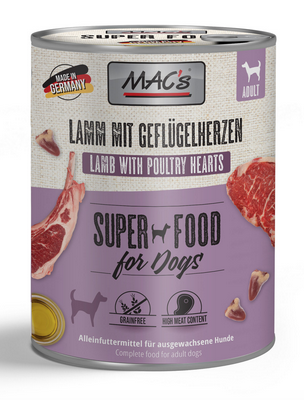MAC's Dog Lamm mit Geflügelherzen 800g